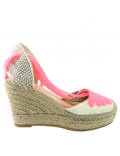 ALPARGATA TEJIDO BLANCO-FUXIA