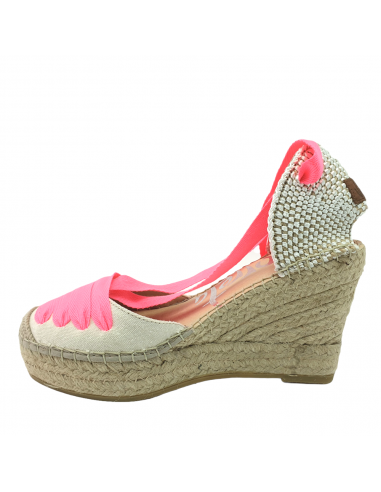 ALPARGATA TEJIDO BLANCO-FUXIA