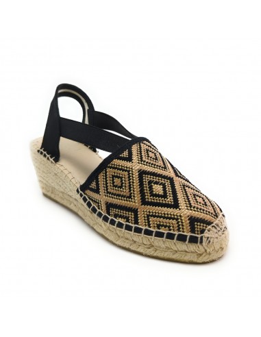 406 SANDALIA YUTE RAFIA BEIG-NEGRA