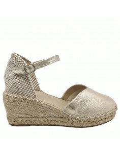 541 SANDALIA YUTE PIEL PLATINO