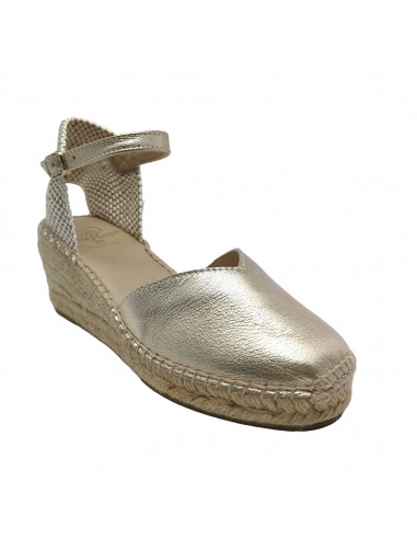 541 SANDALIA YUTE PIEL PLATINO