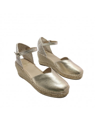 541 SANDALIA YUTE PIEL PLATINO